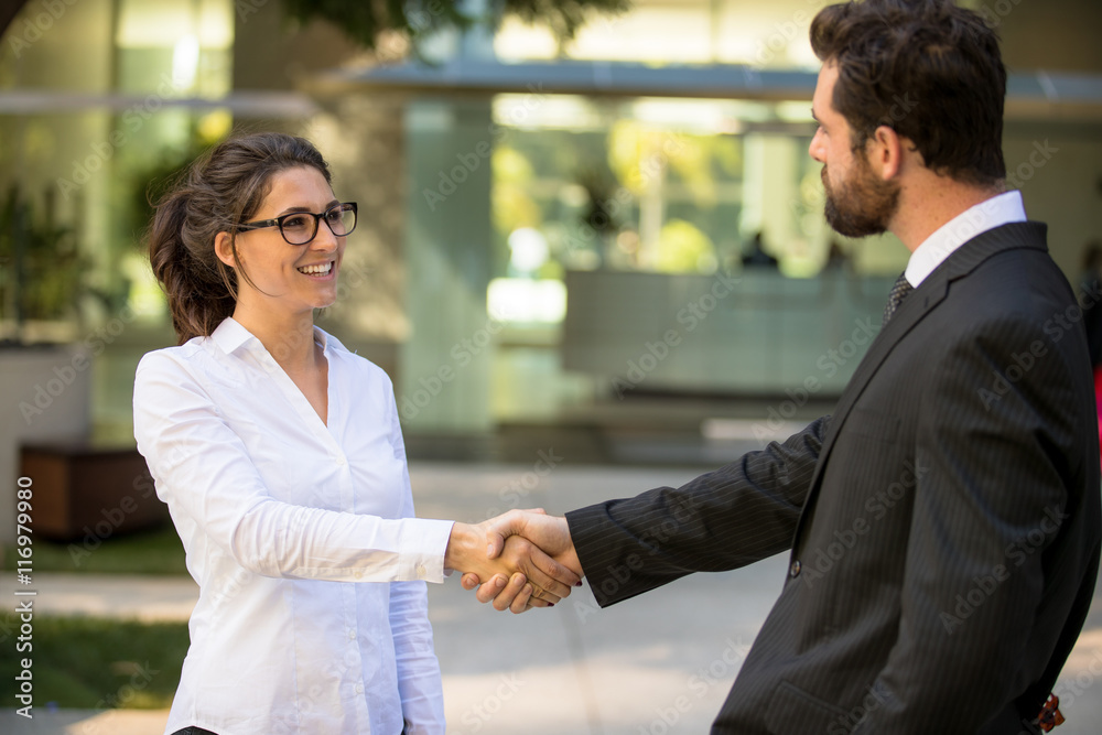 Career opportunity job interview business partners shake hands
