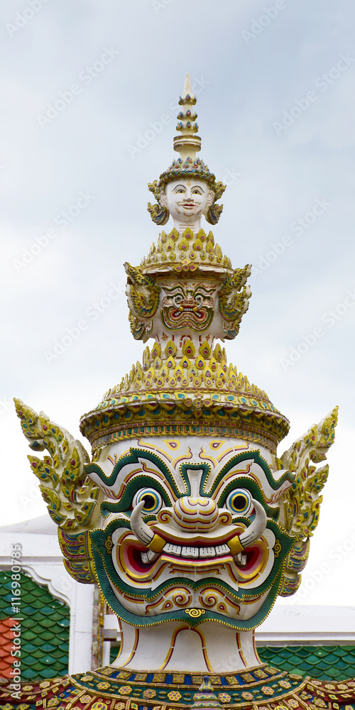 Wat Phra Kaew, Beautiful temple Bangkok in  Thailand.