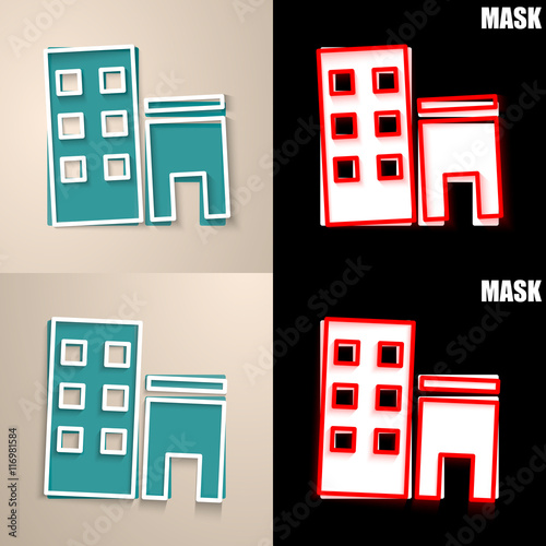 papierowa ikona z cieniem