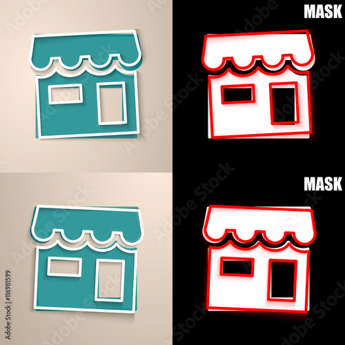 papierowa ikona z cieniem