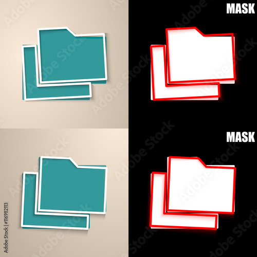 papierowa ikona z cieniem