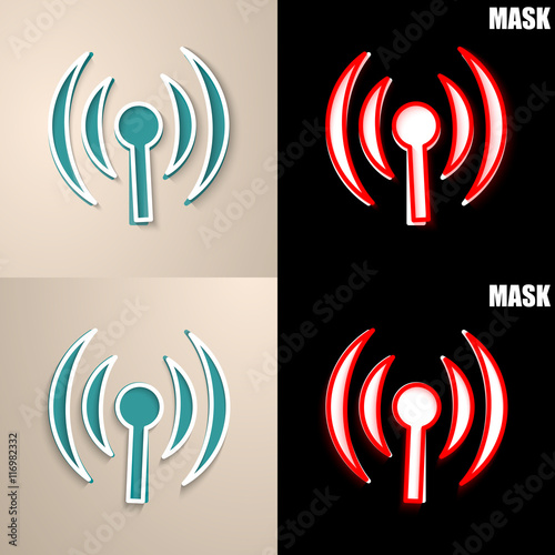 papierowa ikona z cieniem