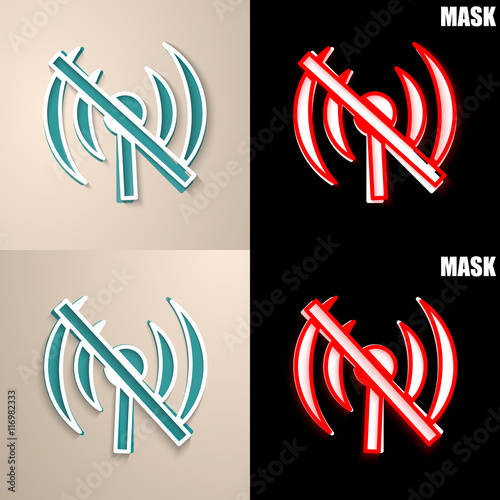 papierowa ikona z cieniem