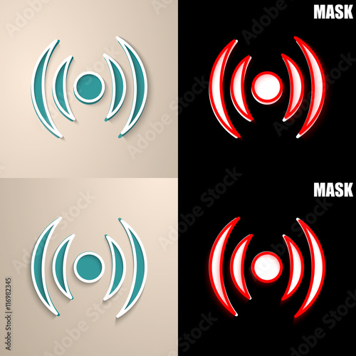 papierowa ikona z cieniem