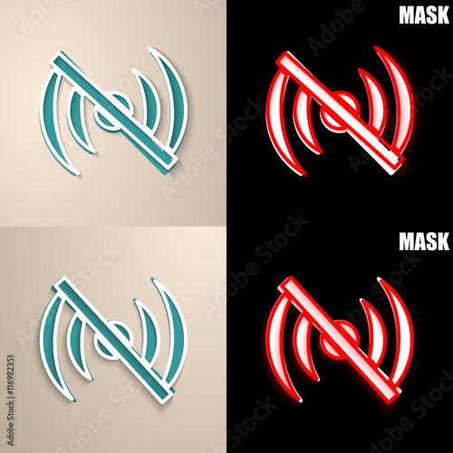 papierowa ikona z cieniem