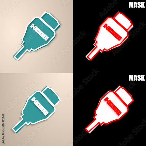 papierowa ikona z cieniem