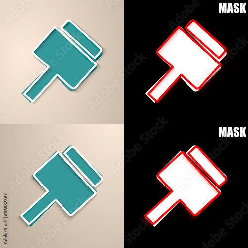 papierowa ikona z cieniem