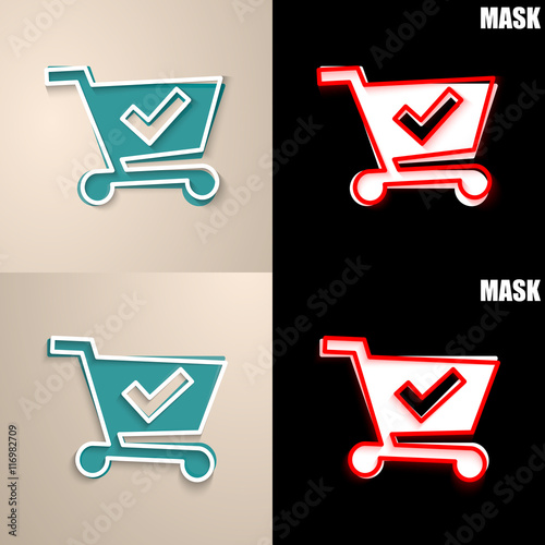 papierowa ikona z cieniem