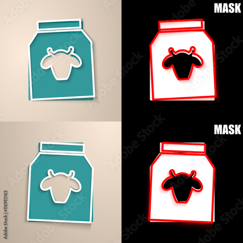 papierowa ikona z cieniem