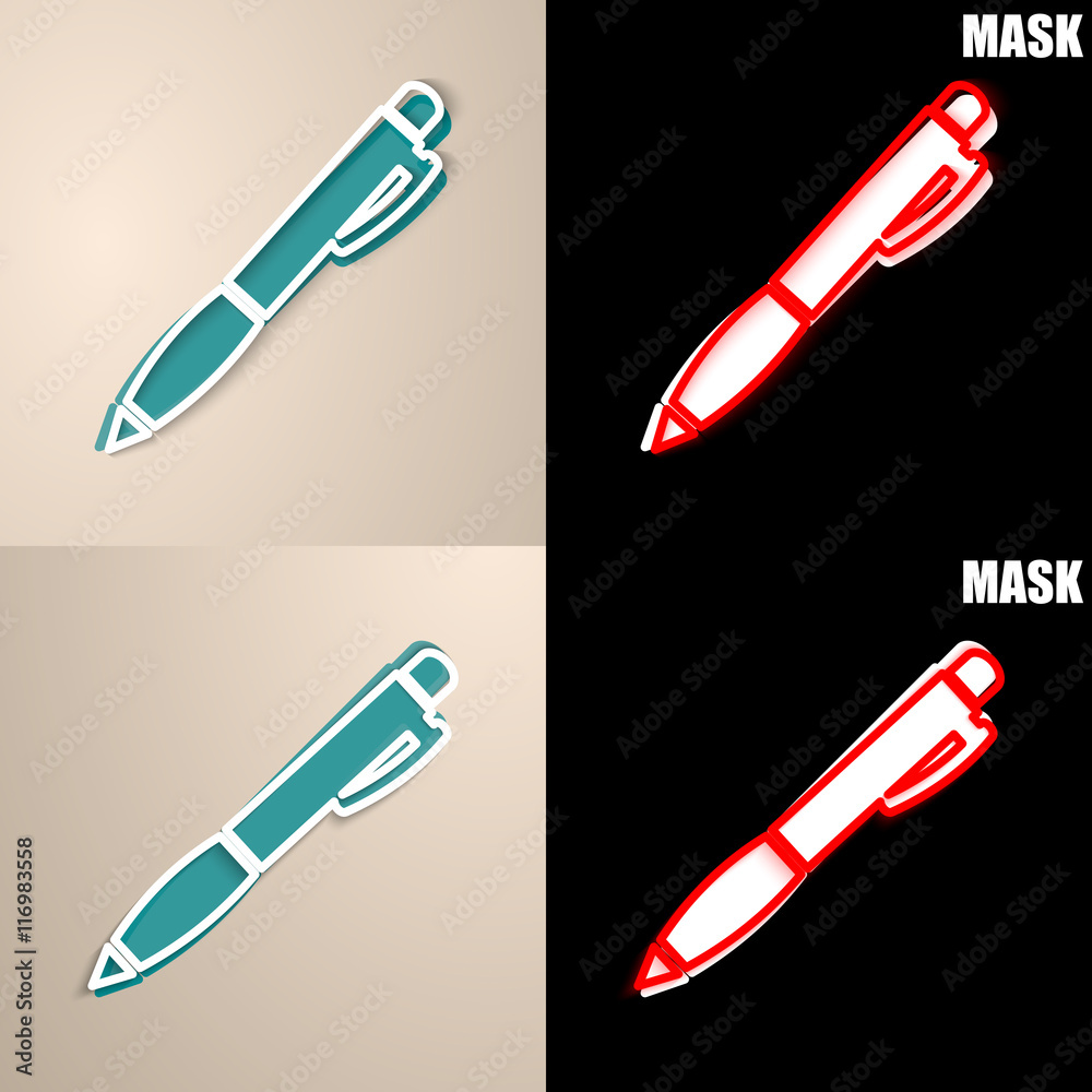 papierowa ikona z cieniem