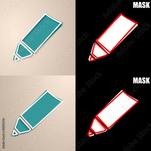 papierowa ikona z cieniem