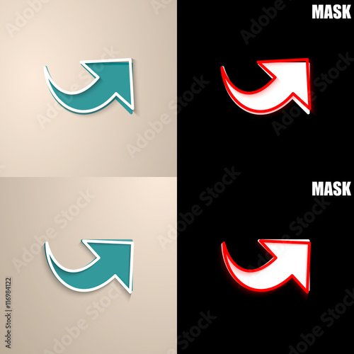 papierowa ikona z cieniem