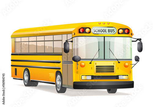 vector school bus isolated on white
