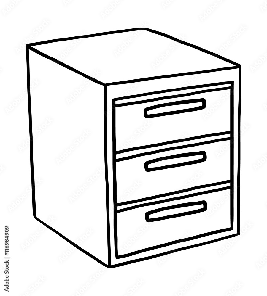 document cabinet / cartoon vector and illustration, black and white, hand drawn, sketch style, isolated on white background. document cabinet / cartoon vector and illustration, black and white, hand drawn, sketch style, isolated on white background.