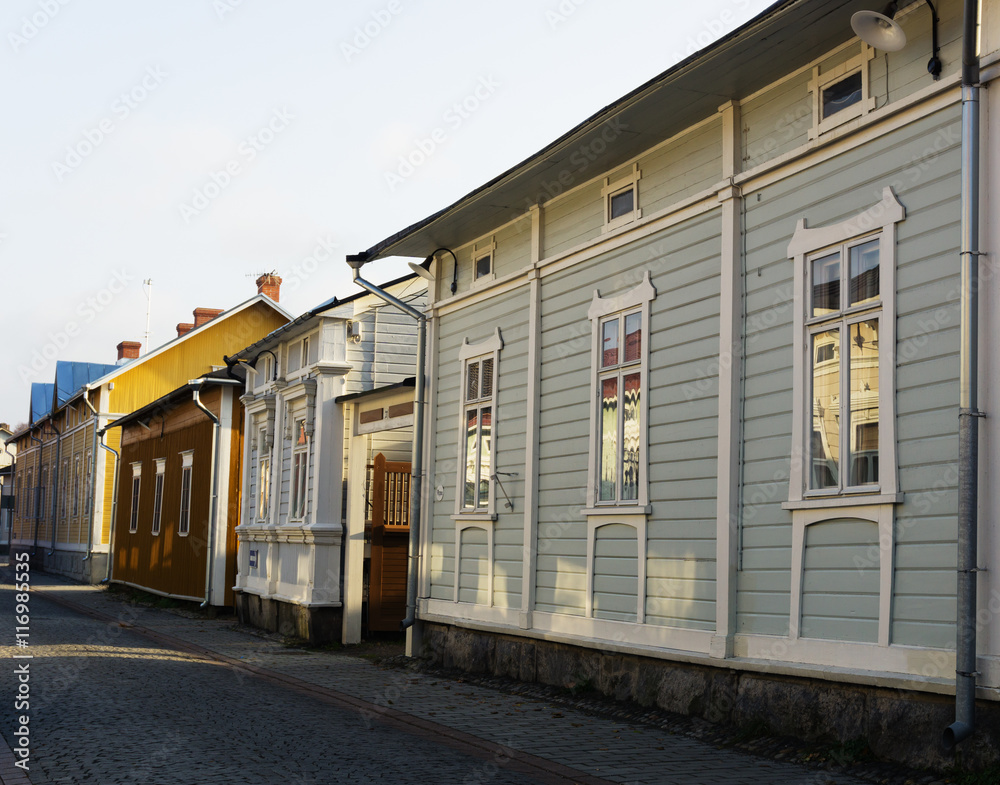 Finland. Urban Finnish landscape. At home, on the streets of old Rauma. Finland. Urban Finnish landscape. At home, on the streets of old Rauma.