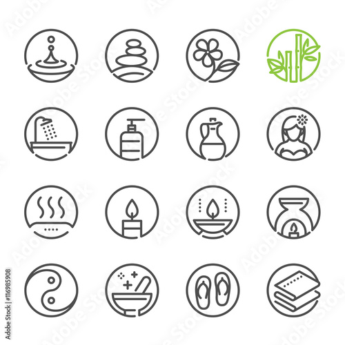 Spa icons with White Background 