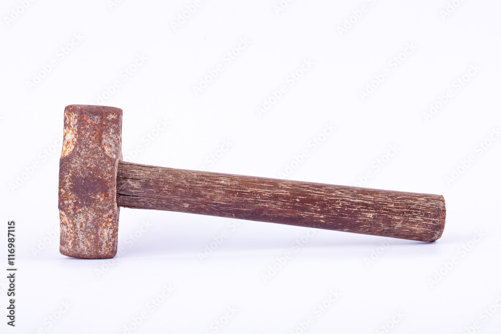 old Sledge hammer used rust on white background tool isolated
old Sledge hammer used rust on white background tool isolated