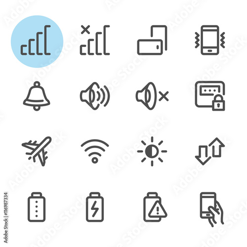 Mobile Phone icons with White Background 
