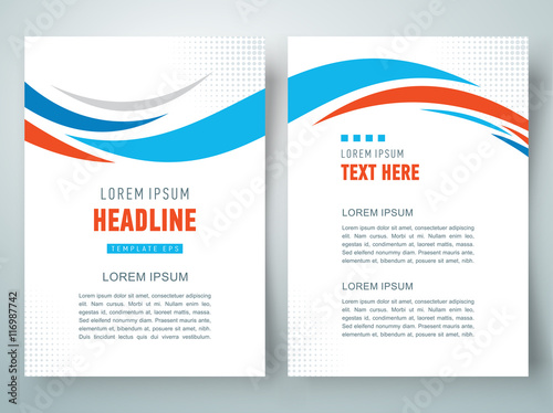 flyer brochure design template curves, size a4