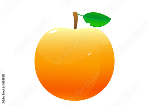 Peach cartoon on white background