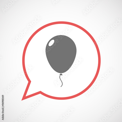 Isolated comic balloon line art icon with a balloon