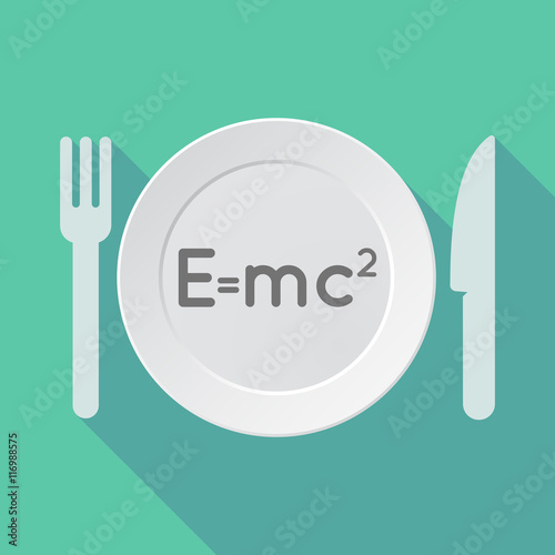 Long shadow tableware vector illustration with the Theory of Rel