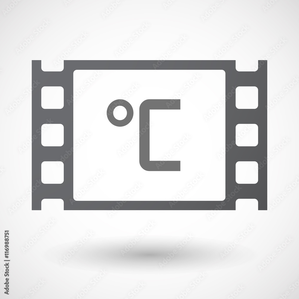 Isolated 35mm film frame with a celsius degree sign Isolated 35mm film frame with a celsius degree sign
