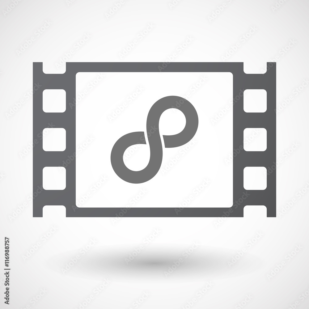 Isolated 35mm film frame with an infinite sign Isolated 35mm film frame with an infinite sign