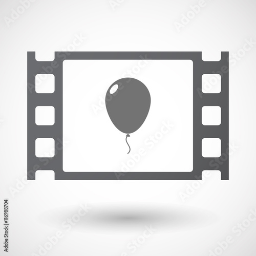 Isolated 35mm film frame with a balloon