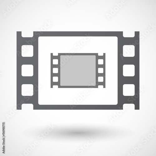 Isolated 35mm film frame with a film photogram