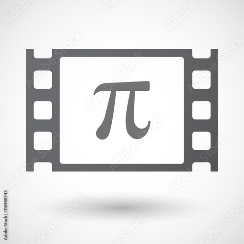 Isolated 35mm film frame with the number pi symbol