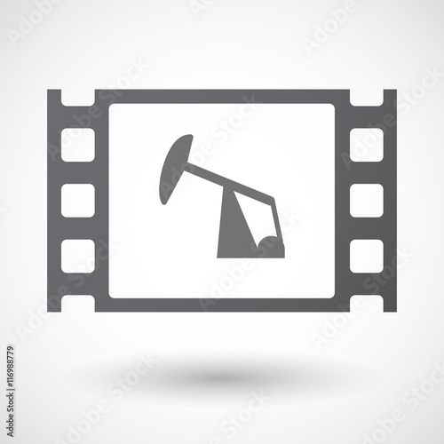 Isolated 35mm film frame with a horsehead pump