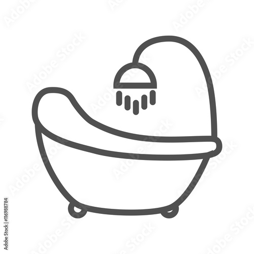 Bath icon line 
