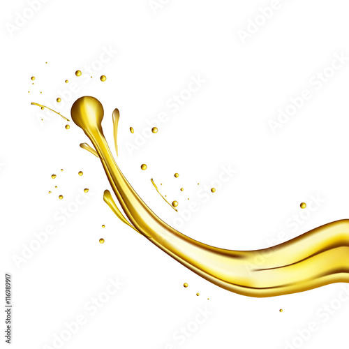 olive oil splashing isolated on white background