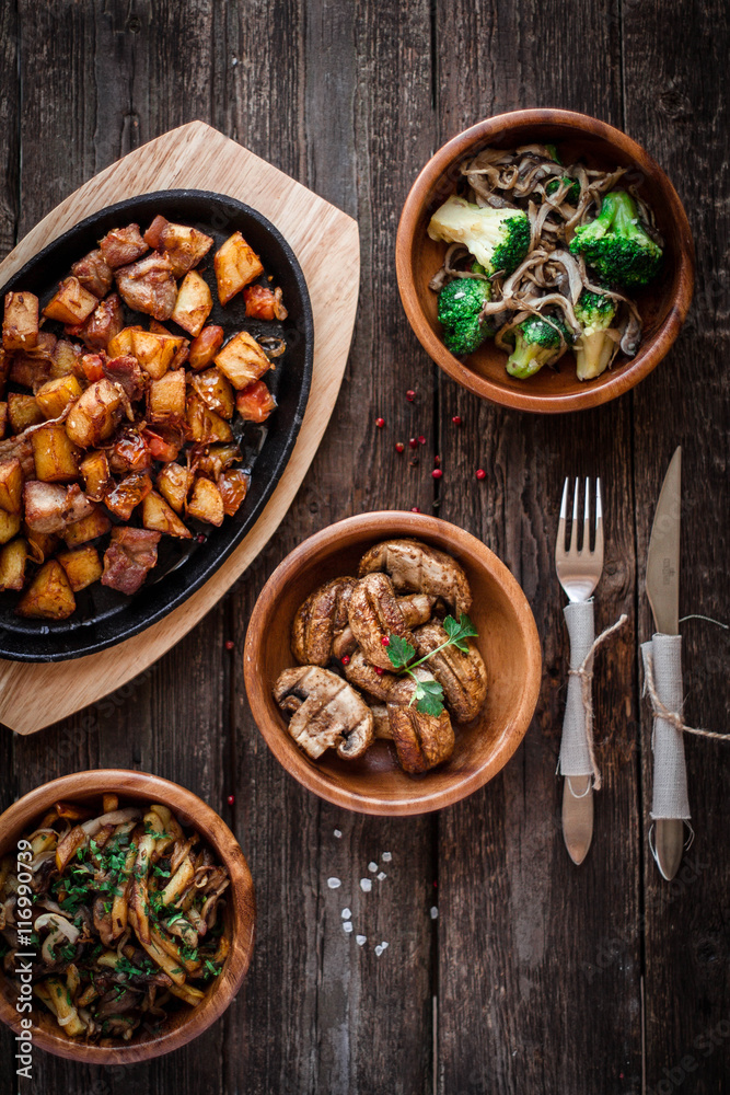 Mushrooms and vegetables Mushrooms and vegetables