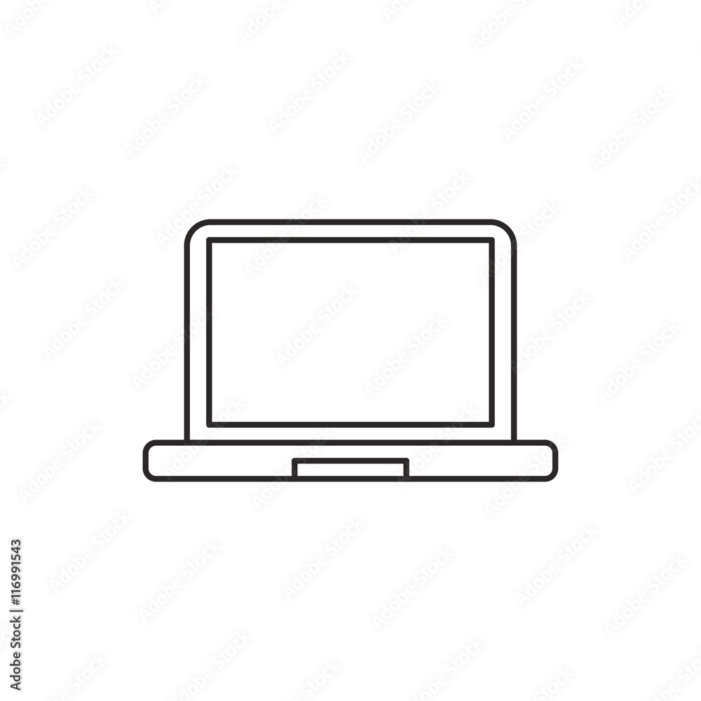 Outline laptop icon isolated on white background Outline laptop icon isolated on white background