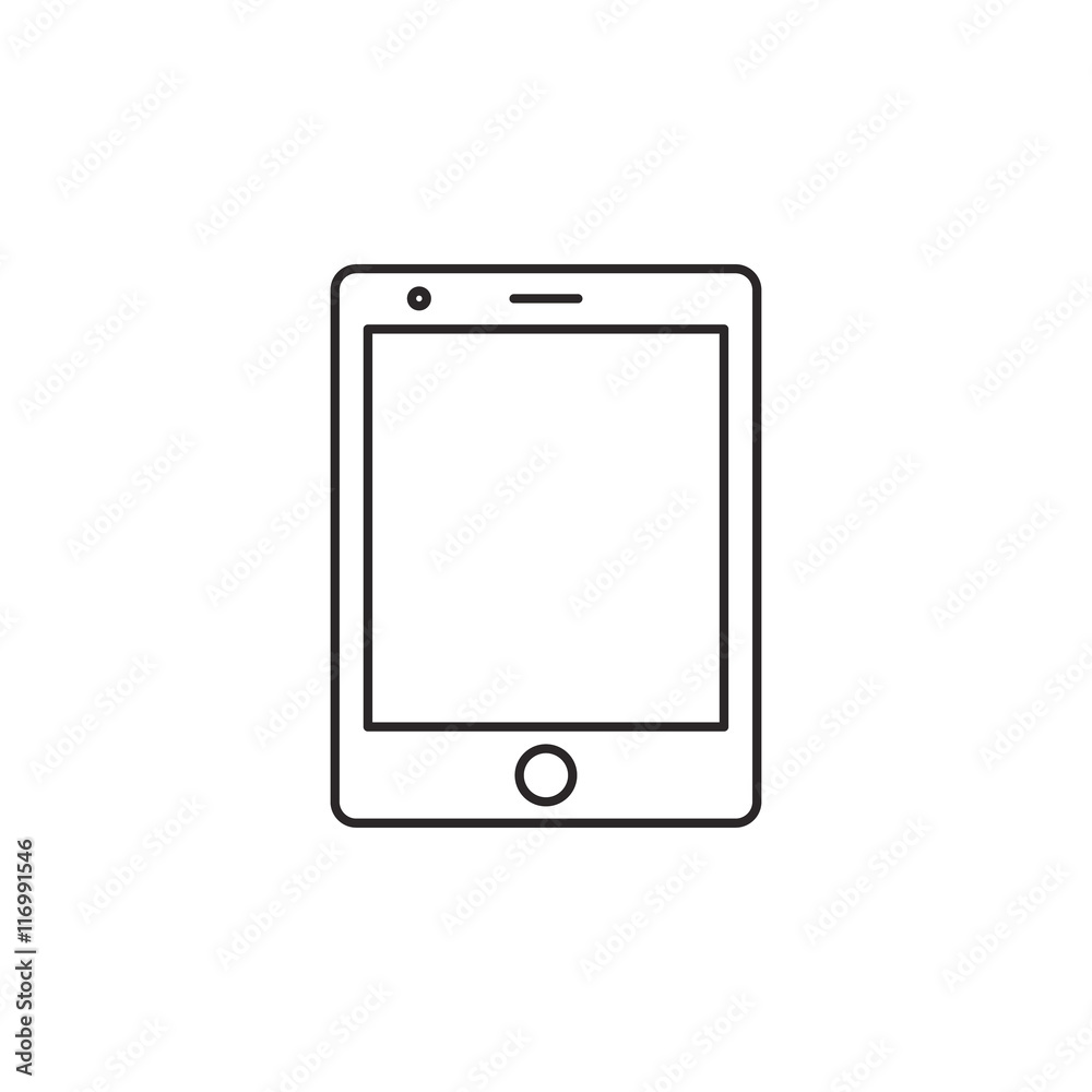 Outline tablet icon isolated on white background Outline tablet icon isolated on white background