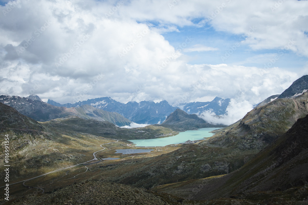 Stunning view from mountains in Switzerland.

