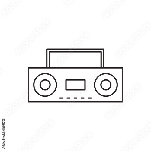 Outline music icon isolated on white background