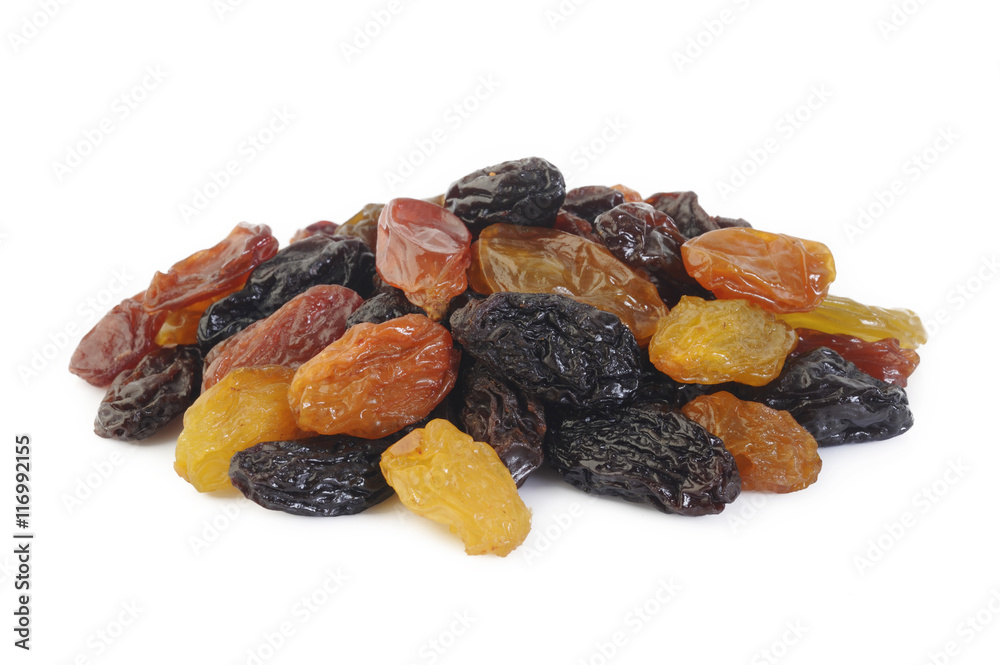 mix color raisin on white background mix color raisin on white background
