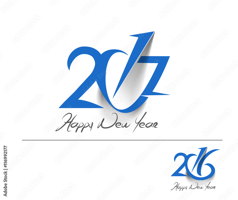 Happy new year 2017 & 2016 Text Design vector Happy new year 2017 & 2016 Text Design vector