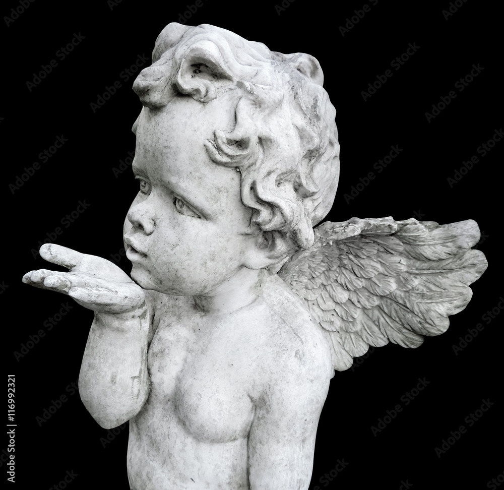 Fototapeta Air kissing angel statue, close up.