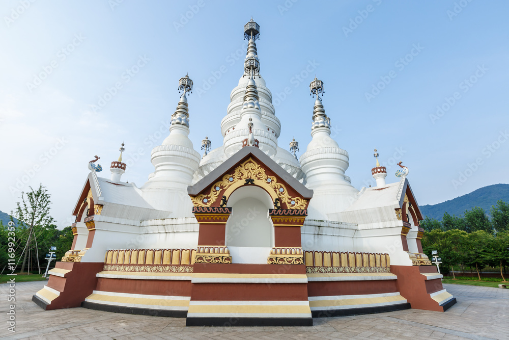 Manfeilong pagoda at Lingshan Scenic area in Wuxi China located in Jiangsu province Manfeilong pagoda at Lingshan Scenic area in Wuxi China located in Jiangsu province