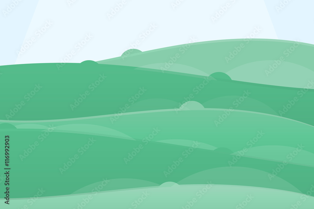 Cartoon Green Calm Mountain Background