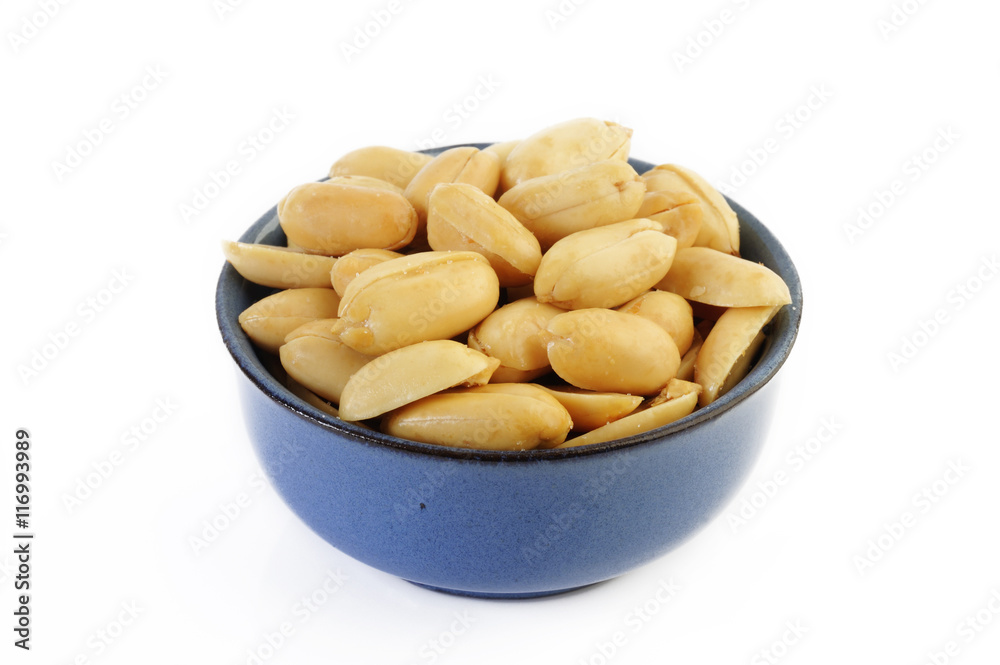 Peeled salted peanuts in bowl Peeled salted peanuts in bowl