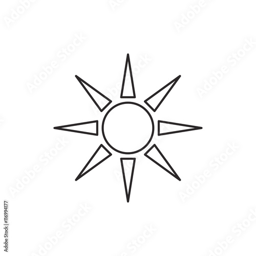 Outline sun icon isolated on white background