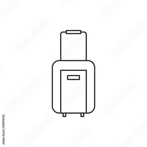 Outline suitcase icon isolated on white background