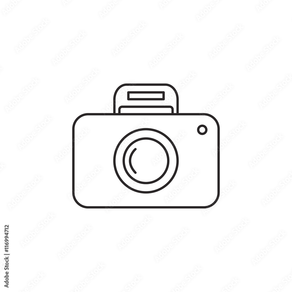 Outline camera icon isolated on white background Outline camera icon isolated on white background