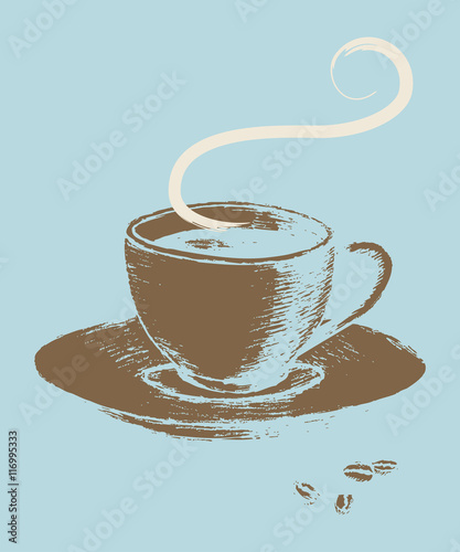 Cup of Coffee Retro Art