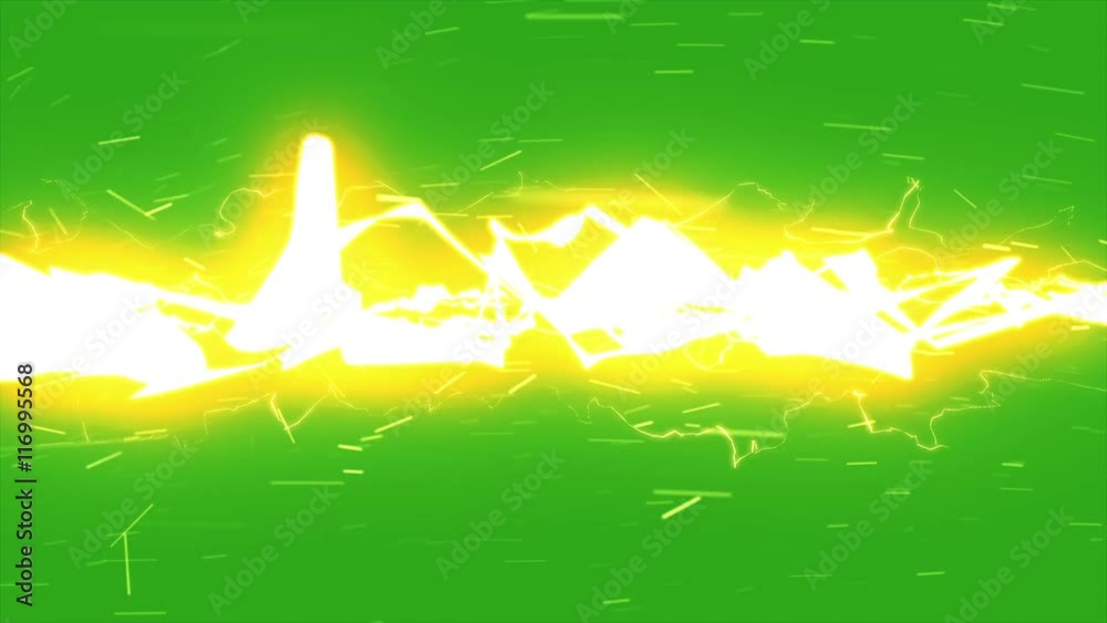 Lightning Strikes / Green screen background / Loop animation Stock ビデオ